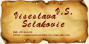 Višeslava Selaković vizit kartica